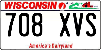 WI license plate 708XVS