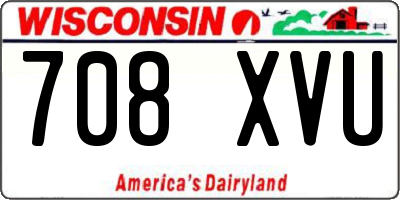 WI license plate 708XVU