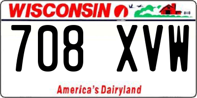 WI license plate 708XVW