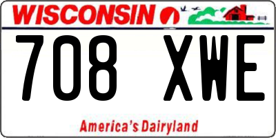 WI license plate 708XWE