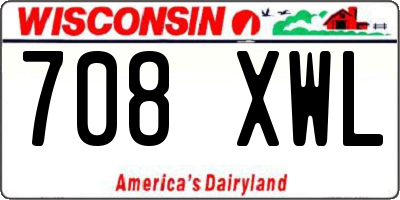 WI license plate 708XWL