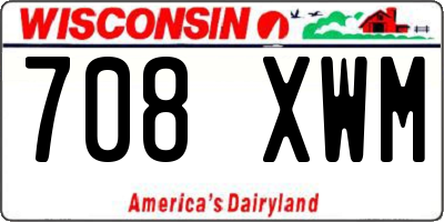 WI license plate 708XWM