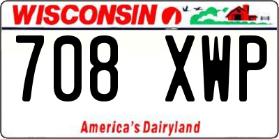 WI license plate 708XWP