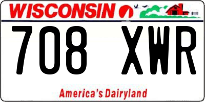 WI license plate 708XWR