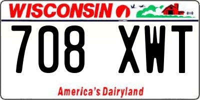 WI license plate 708XWT