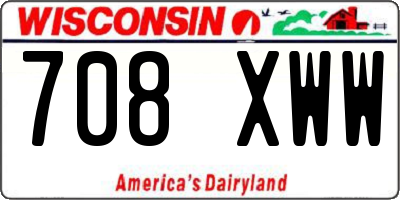 WI license plate 708XWW