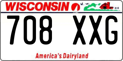 WI license plate 708XXG