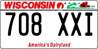 WI license plate 708XXI