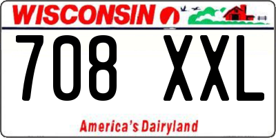 WI license plate 708XXL