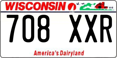 WI license plate 708XXR
