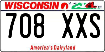 WI license plate 708XXS
