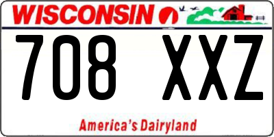 WI license plate 708XXZ