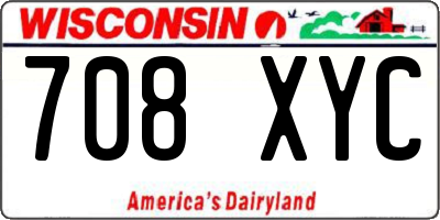 WI license plate 708XYC