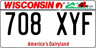 WI license plate 708XYF
