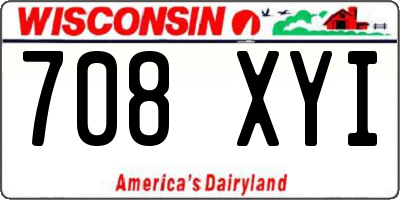 WI license plate 708XYI
