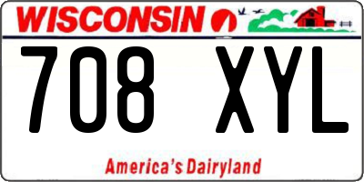 WI license plate 708XYL