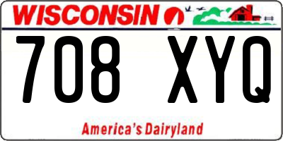 WI license plate 708XYQ