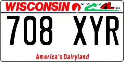 WI license plate 708XYR