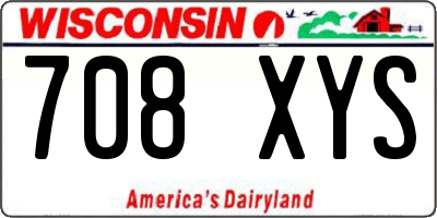 WI license plate 708XYS