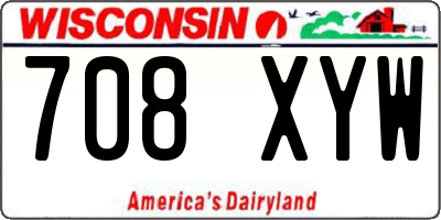 WI license plate 708XYW