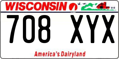 WI license plate 708XYX