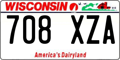 WI license plate 708XZA