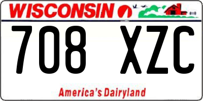 WI license plate 708XZC