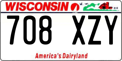 WI license plate 708XZY