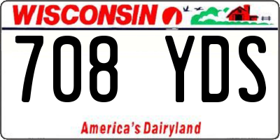 WI license plate 708YDS