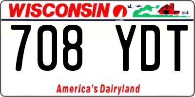 WI license plate 708YDT