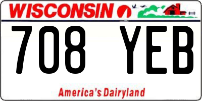 WI license plate 708YEB