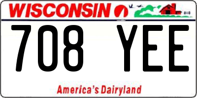 WI license plate 708YEE