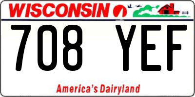 WI license plate 708YEF