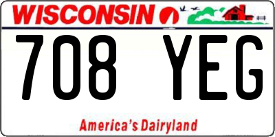 WI license plate 708YEG