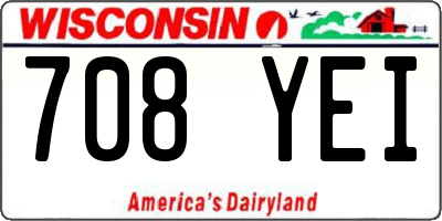 WI license plate 708YEI
