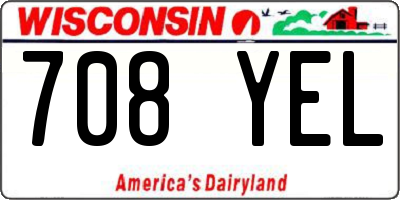 WI license plate 708YEL