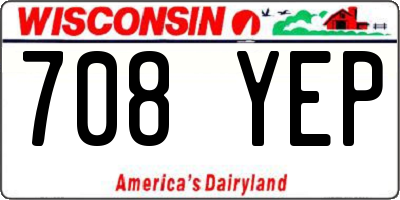 WI license plate 708YEP