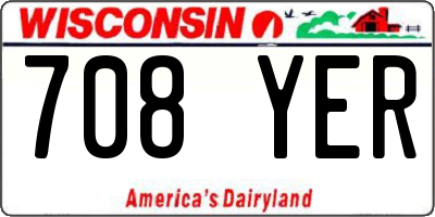 WI license plate 708YER