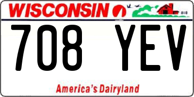 WI license plate 708YEV