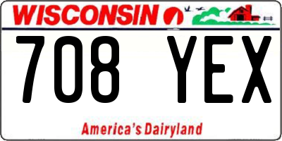 WI license plate 708YEX