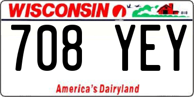 WI license plate 708YEY