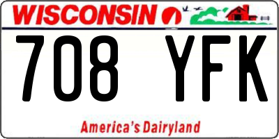 WI license plate 708YFK