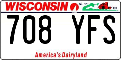 WI license plate 708YFS