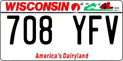 WI license plate 708YFV