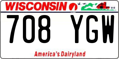 WI license plate 708YGW