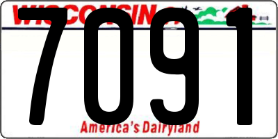 WI license plate 7091