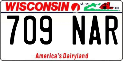 WI license plate 709NAR