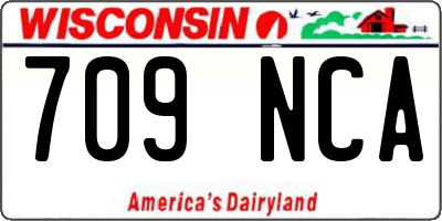 WI license plate 709NCA