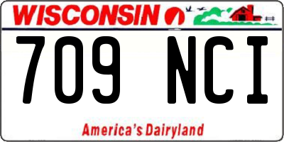 WI license plate 709NCI