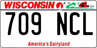 WI license plate 709NCL